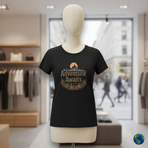 V VENTURE Adventure T-Shirt"Adventure Awaits" Unisex T-Shirt - Premium Softstyle Cotton Tee V VENTURE