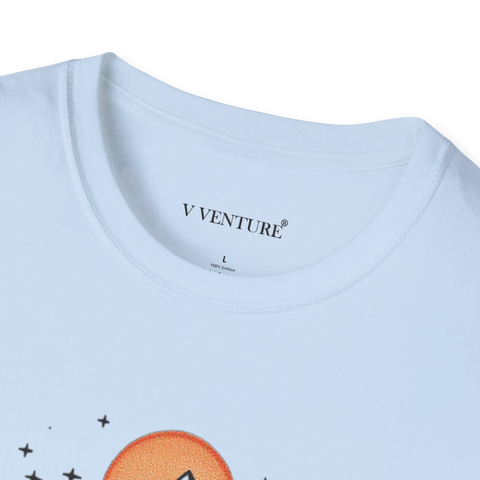 V VENTURE Adventure T-Shirt"Adventure Awaits" Unisex T-Shirt - Premium Softstyle Cotton Tee V VENTURE
