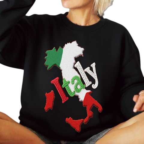 Italy Map & Text Knitted Sublimation | DTG | PNG Design - 14.98 x17 Inch, 300 DPI