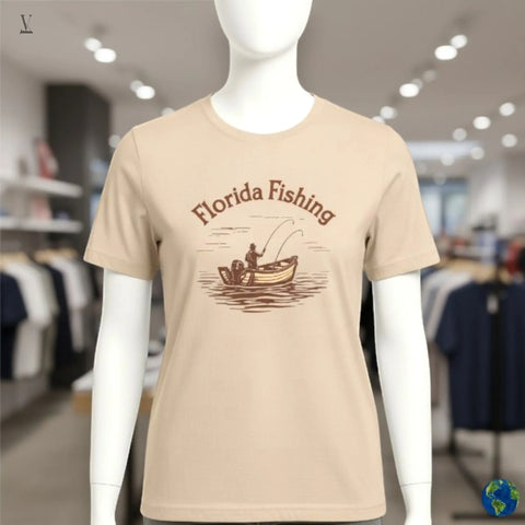 V VENTURE  Florida Fishing Retro Graphic unisex TeeVintage Boat Graphic Tee | Unisex Outdoor Angler Apparel V VENTURE