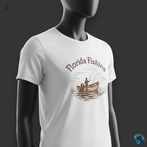 V VENTURE  Florida Fishing Retro Graphic unisex TeeVintage Boat Graphic Tee | Unisex Outdoor Angler Apparel V VENTURE