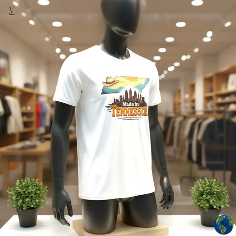 V VENTURE Softstyle Tennessee Map T-Shirt - Unisex Cotton State Tee V VENTURE