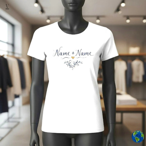 V VENTURE Valentine day tee shirts Personalized Couple's Name T-Shirt | Custom Wedding Date & Anniversary Gift TeeUnisex Jersey Short Sleeve Tee V VENTURE