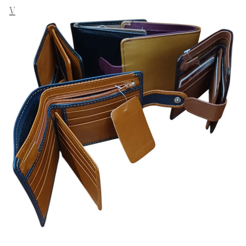 Wholesale Handmade Full Grain Cowhide Leather Wallet 15 Peices (5 Colors) V VENTURE