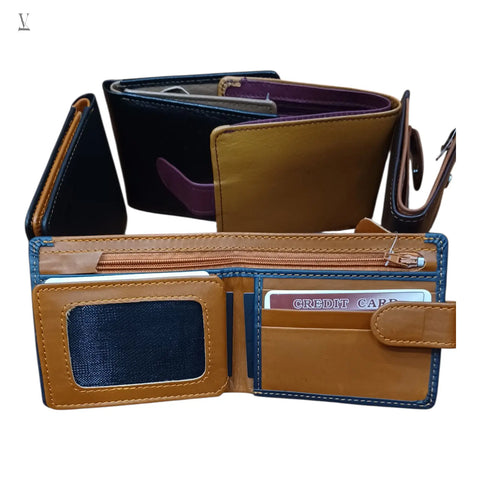 Wholesale Handmade Full Grain Cowhide Leather Wallet 15 Peices (5 Colors) V VENTURE