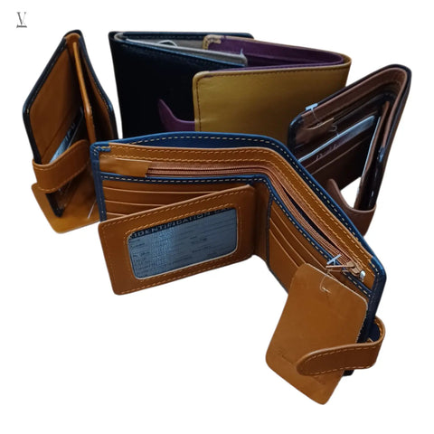 Wholesale Handmade Full Grain Cowhide Leather Wallet 15 Peices (5 Colors) V VENTURE