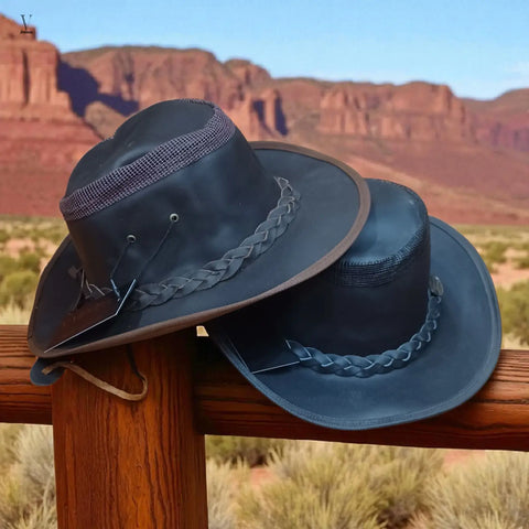 Wholesale Pack of 10 | Artisan Leather Cowboy Hats from Pakistan V VENTURE