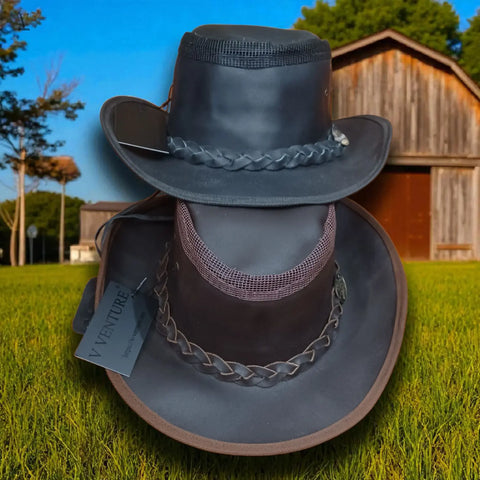Wholesale Pack of 10 | Artisan Leather Cowboy Hats from Pakistan V VENTURE