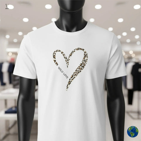 Wild love T-shirt Wild Love Leopard Heart T-Shirt - Unisex Softstyle Cotton Tee V VENTURE