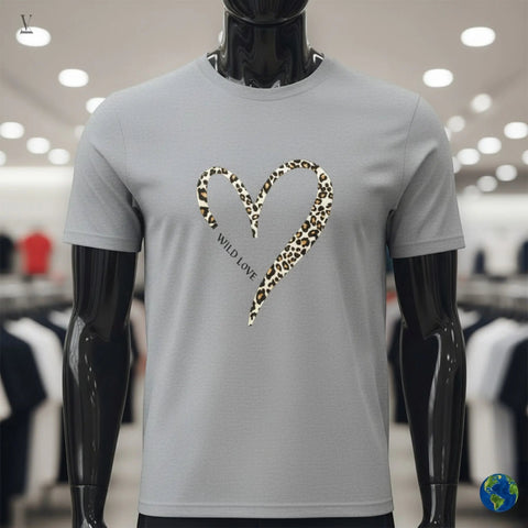 Wild love T-shirt Wild Love Leopard Heart T-Shirt - Unisex Softstyle Cotton Tee V VENTURE