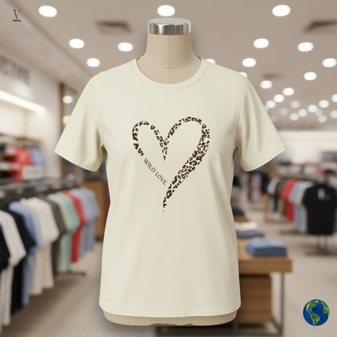 Wild love T-shirt Wild Love Leopard Heart T-Shirt - Unisex Softstyle Cotton Tee V VENTURE