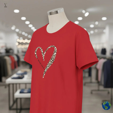 Wild love T-shirt Wild Love Leopard Heart T-Shirt - Unisex Softstyle Cotton Tee V VENTURE