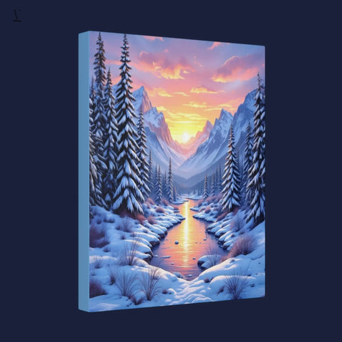 Winter Mountain Digital Art | High-Resolution Wall Art Download | Snowy Forest Poster Print | Instant Download V VENTURE