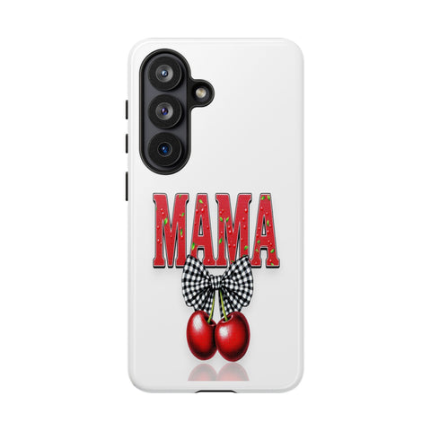 Retro MAMA Glitter Cherry Design PNG - Large 24x36 300DPI - Sublimation and DTG File