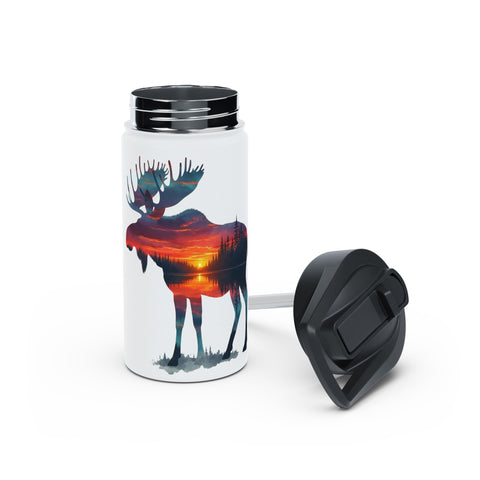 Wilderness Lake Sunset Moose Design - Perfect for Sublimation & Crafts