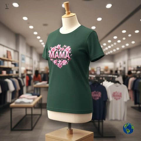 MAMAt shirt Floral Heart T-Shirt | Premium Unisex Cotton Tee for Mom | Bella+Canvas Gift V VENTURE