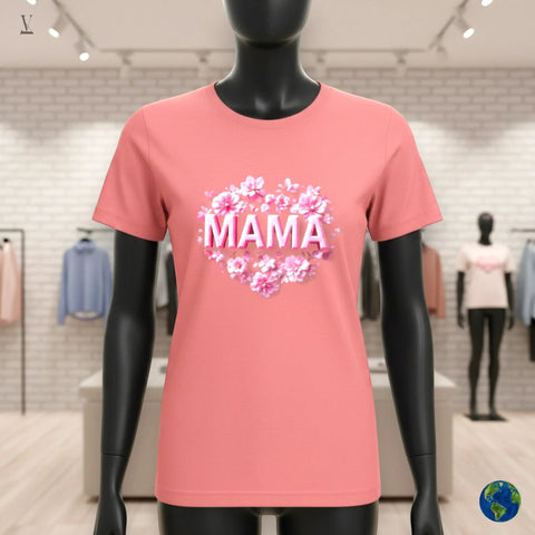 MAMAt shirt Floral Heart T-Shirt | Premium Unisex Cotton Tee for Mom | Bella+Canvas Gift V VENTURE