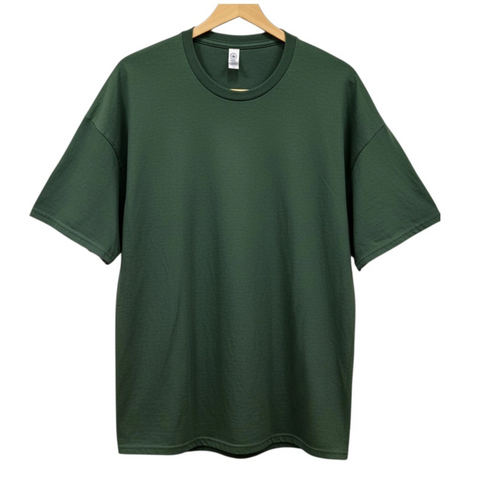 Delta 5-Pack Adult T-Shirts Bundle – Pro Spun Cotton Blend (50/50) Crew Neck, Forest Green, 2XL – Made in Honduras