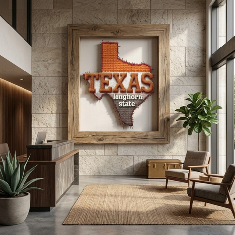 Texas State Map Patch Digital Design - High-Res 24x36 300 DPI PNG File