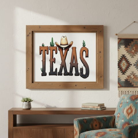 Texas Western PNG Design | Cowboy Hat Graphic | Retro Texas Shirt Design | Sublimation Digital Download