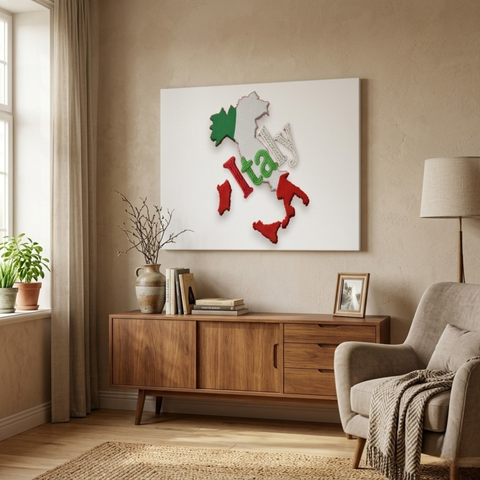 Italy Map & Text Knitted Sublimation | DTG | PNG Design - 14.98 x17 Inch, 300 DPI